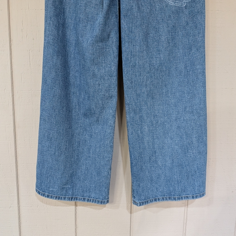 Vintage Ralph Lauren‎ Patchwork Wide Leg Jeans Nautical Anchor Old Money - Picture 9 of 15